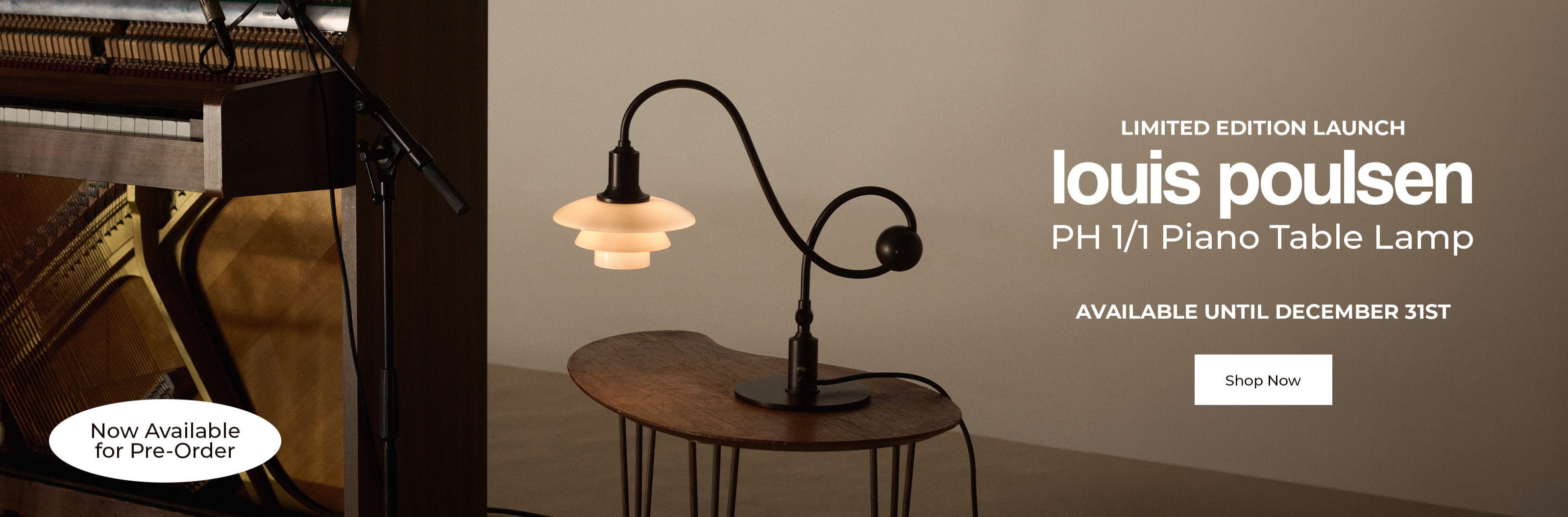 Brand New: Louis Poulsen PH 1/1 Piano Limited Edition Table Lamp