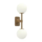 Astro Tacoma Twin Globe Wall Light Antique Brass Globe Ribbed White