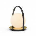 Pablo Bola Lantern LED Portable Table Lamp Black Brass