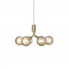 Nuura Apiales 6 Chandelier Brushed Brass/Gold Optic Glass