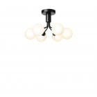 Nuura Apiales 6 Ceiling Light Satin Black/Opal White Glass