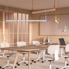 Zero Sprinkle LED Linear Suspension Lights Above Workspace