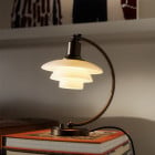 Louis Poulsen PH Aged Brass 2/2 Luna Table Lamp Lifestyle Side Table