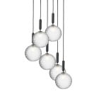 Nuura Miira 6 Large Suspension - Rock Grey, Clear Glass