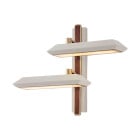 Bert Frank Rinato LED Double Wall Light Right Brushed Brass White