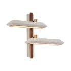 Bert Frank Rinato LED Double Wall Light Left Brushed Brass White