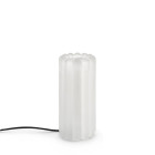 Tom Dixon Press Frosted Table Lamp - silver cap, off