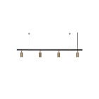 RUBN Long John LED Pendant with Uplight 4 Spot Black Brass
