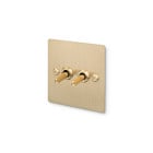 Buster and Punch 2G Modular Toggle Switch - Linear, Brass