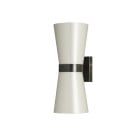 Porta Romana Lilburn Wall Light Small - Bronze with Dove Satin Shade