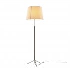 Santa & Cole Pie de Salon G1 Floor Lamp Stitched Beige Parchment shade with Chrome Plated Structure