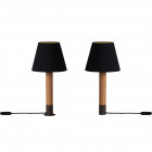 Santa & Cole Basica M1 Table Lamp Black Ribbon with Bronze Base