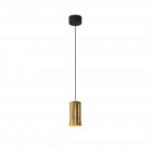 Santa & Cole Cirio Simple LED Pendant Polished Brass with Black Surface Canopy