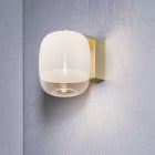 Prandina Gong W1 LED Wall Light in Glossy White / Heritage Brass Structure