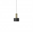 ferm LIVING Collect Pendant Disc Low Brass Socket with Black Shade