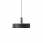 ferm LIVING Collect Pendant Record Low Brass Socket with Black Shade