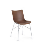 Kartell Smart Wood P/Wood Chair - Dark Wood, Chrome