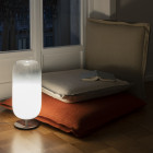 Artemide Gople Table Lamp White with Silver Base