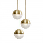 Lee Broom Little Lens Flair Chandelier Brushed Brass