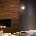 Axolight Kwic 36 LED Floor Lamp Beside Fireplace