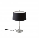 Santa & Cole Diana Menor Table Lamp Satin Nickel Structure/Black Linen Shade