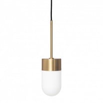 Rubn Vox Pendant Light Brass Opal Glass 