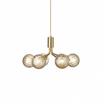 Nuura Apiales 6 Chandelier Brushed Brass/Gold Optic Glass