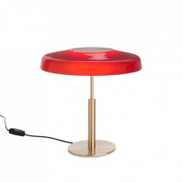Oluce Dora LED Table Lamp - Gold/Red Glass