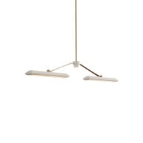 Bert Frank Rinato LED Linear Chandelier 2 Brushed Brass White