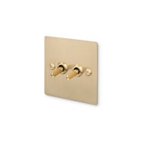 Buster and Punch 2G Modular Toggle Switch - Linear, Brass