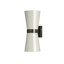 Porta Romana Lilburn Wall Light Small - Bronze with Dove Satin Shade
