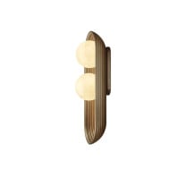 Bert Frank Eos Double Wall Light Alabaster Antique Brass
