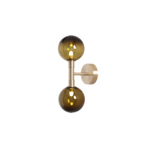 SkLO Stem 2x Wall / Ceiling Light Olivin - Brushed Brass (on)