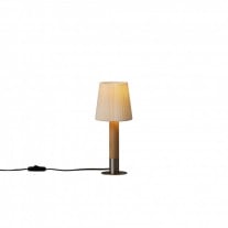 Santa & Cole Basica Minima Table Lamp Natural Ribbon with Nickel Base On