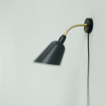 &Tradition Bellevue Wall Lamp Black and Brass on Wall