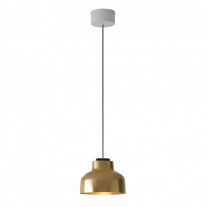 Santa & Cole M64 LED Pendant Polished Brass with White Surface Canopy