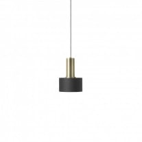 ferm LIVING Collect Pendant Disc Low Brass Socket with Black Shade