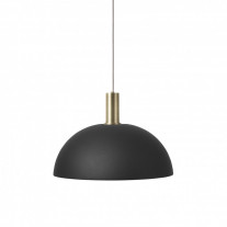 ferm LIVING Collect Pendant Dome Low Brass Socket with Black Shade