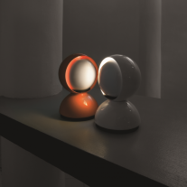 Artemide Eclisse Table Lamp White and Orange