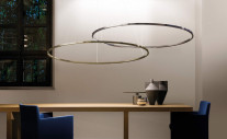 Nemo Lighting Ellisse Major LED Pendant Gold and Polised Aluminium