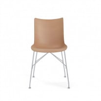 Kartell Smart Wood P/Wood Chair Basic Veneer Light Wood Chrome