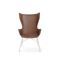 Kartell Smart Wood K/Wood Chair - Dark Wood Veneer, Chrome