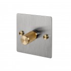 Buster and Punch 1G Dimmer Switch Steel/Brass