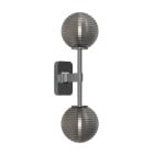 Astro Tacoma Twin Globe Wall Light Polished Chrome Globe Ribbed Smoke