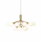 Nuura Apiales 18 Chandelier Brushed Brass/Opal White Glass