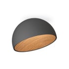 Vibia Duo Ceiling Dome Angled LED Light Large Graphite Walnut