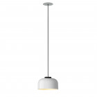Santa & Cole HeadHat Bowl LED Pendant Large White with White Built-in Surface Canopy