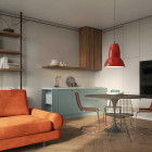 Anglepoise Original 1227 Giant Pendant Light Red in Dining Area