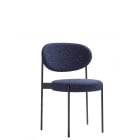 Verpan Series 430 Chair Dark Blue Pattern Black Frame