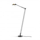 Luceplan Berenice Floor Lamp in Black with a Brass Diffuser